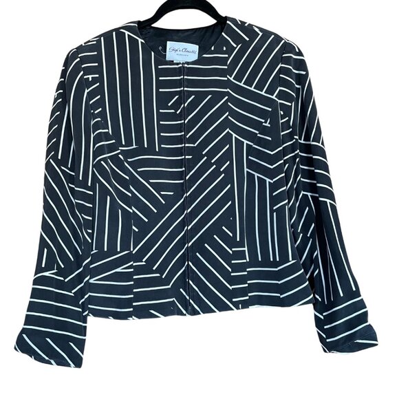 Gigi’s Closette Glenview Black & White Patterned Jacket & Corset - Picture 2 of 8